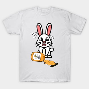 Cute bunny spilled a jar of honey T-Shirt